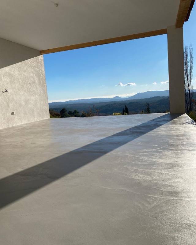 terrasse en béton ciré
